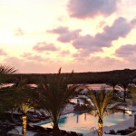 12Apr hyatt sunset behind pool 12Apr hyatt sunset behind pool