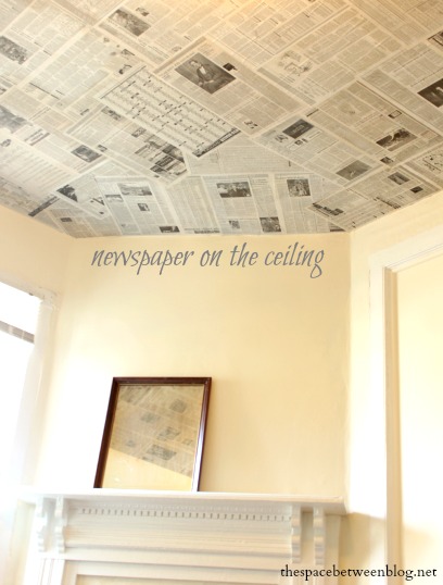 Newspaper As A Creative Wall Covering Original Ceiling Hanging