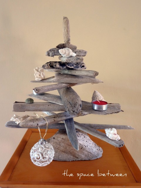 sea glass and driftwood christmas craft - the space between