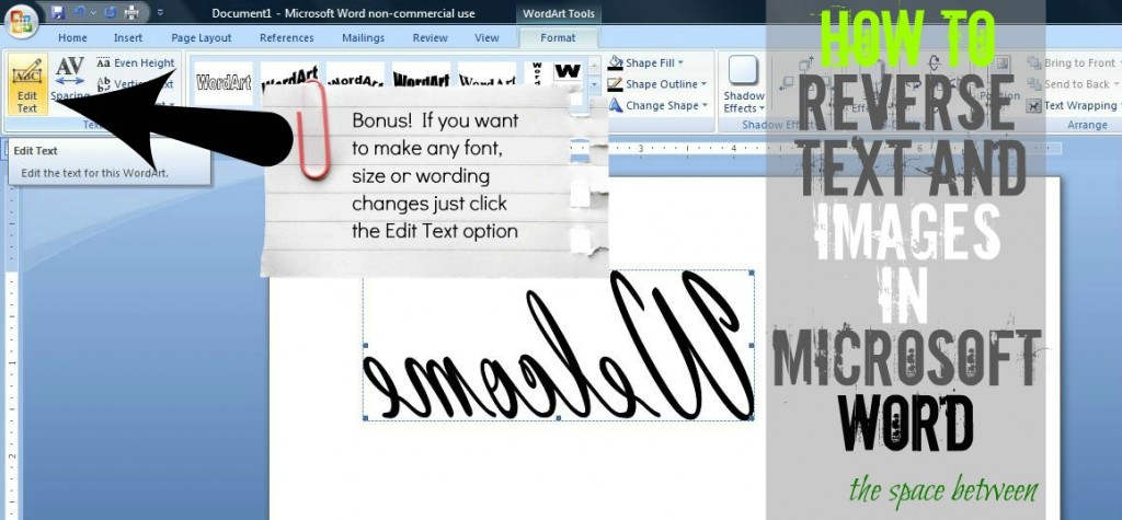 How To Reverse Image and Text In Word The Space Between