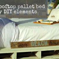 the great outdoors ~ pallet bed in our rooftop bedroom