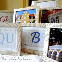 book page covered frames {diy monogram printable}