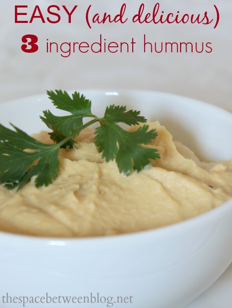 super easy and delicious 3 ingredient hummus, with substitute flavor options included