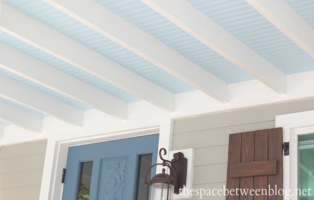 beadboard on the ceiling