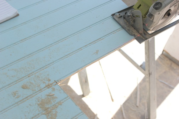 beadboard on the ceiling - front porch progress