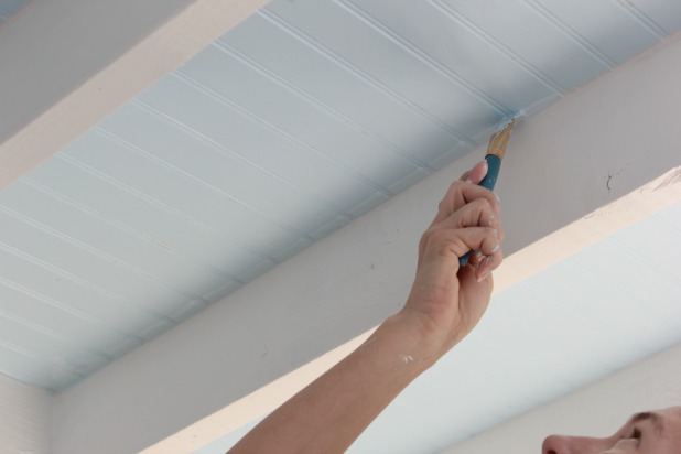 beadboard on the ceiling