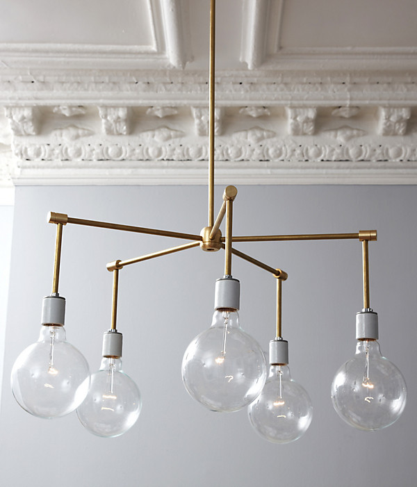 diy chandelier - brass