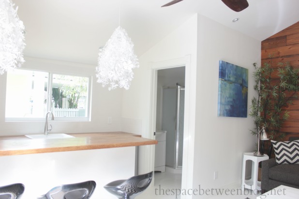 kitchenette area of small guest house by the pool