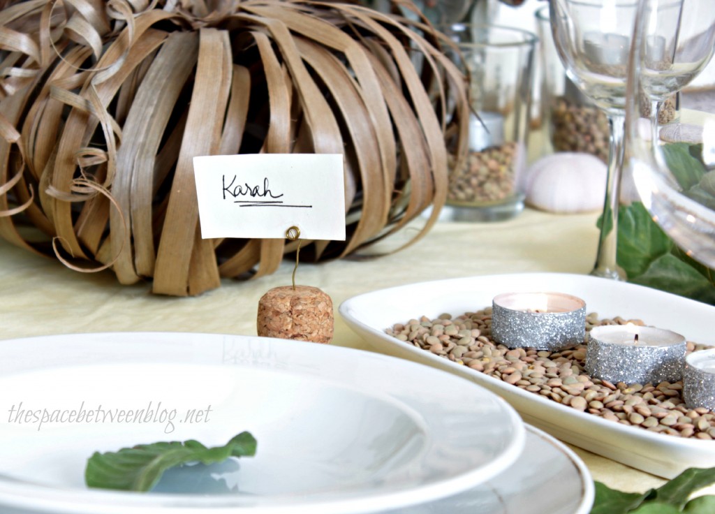 champagne cork name card holder