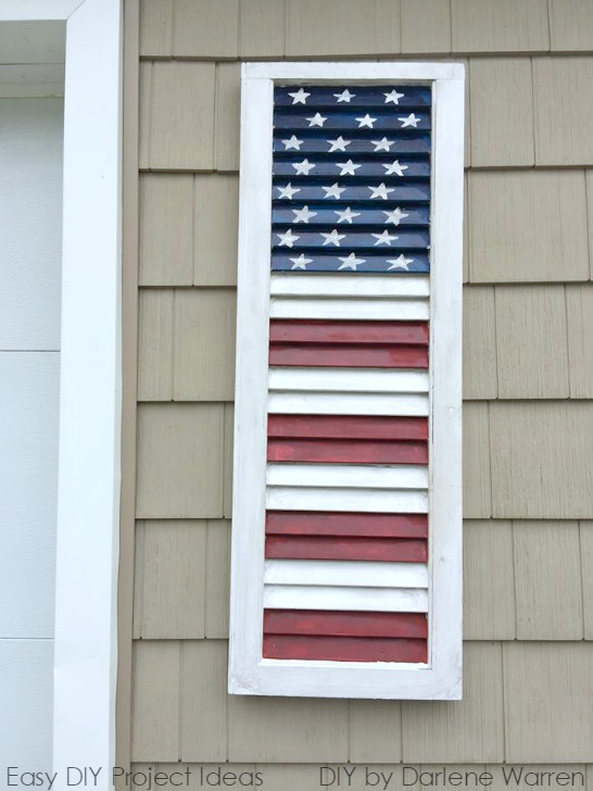 shutter painted flag upcycling idea
