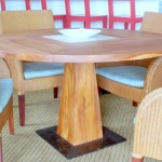 round wooden dining room table