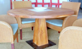 round wooden dining room table