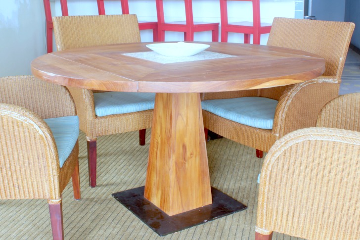 round wooden dining room table