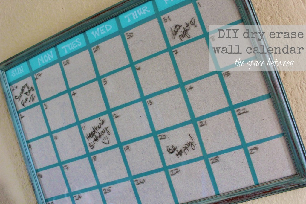 {diy} wall calendar the space between