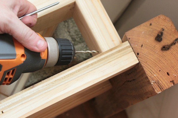 diy wood frame bed pilot holes