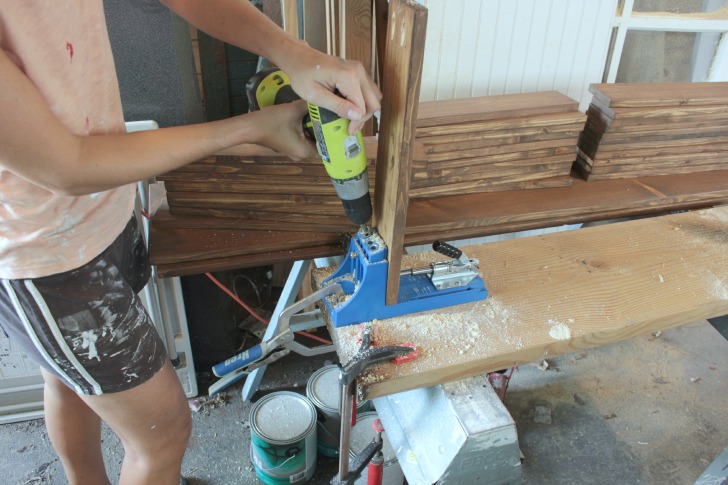 use a Kreg Jig to make quick pocket holes for a sturdy assembly for your wood furniture pieces