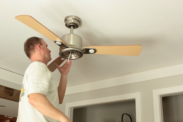 guest bedroom ceiling fan installation