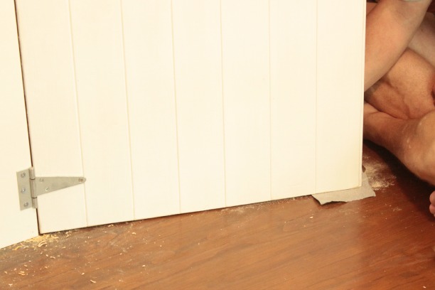 sanding down a diy wood closet door