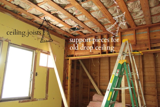 drywalling the ceiling in the guest bedroom