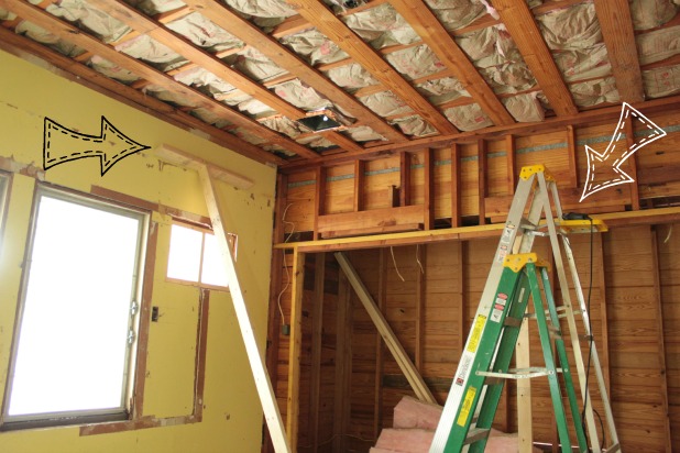 drywalling the ceiling in the guest bedroom