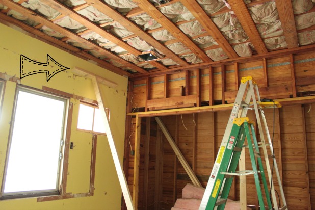 drywalling the ceiling in the guest bedroom