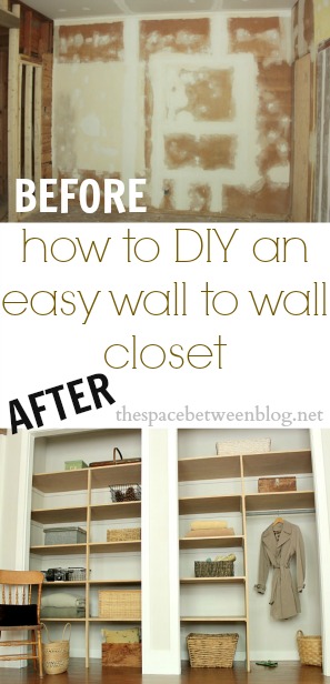 how to diy an easy wall to wall closet