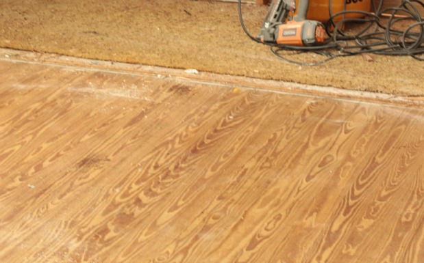 before the hardwood floor restoration