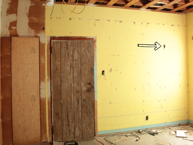 guest bedroom wall before repair