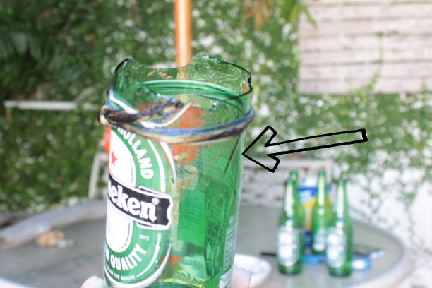 how to cut a bottle with a string