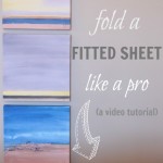 a video tutorial showing how to fold a fitted sheet like a pro, so easy!