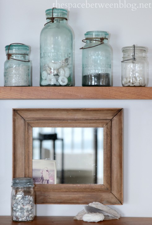 sand and shell filled jars