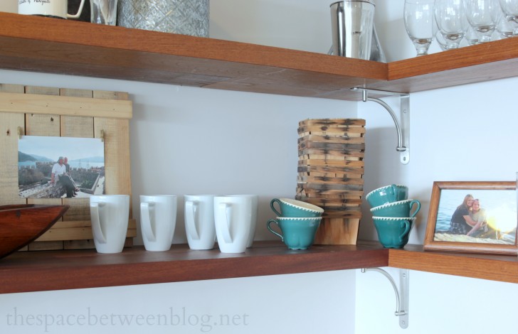open shelves in the kitchen