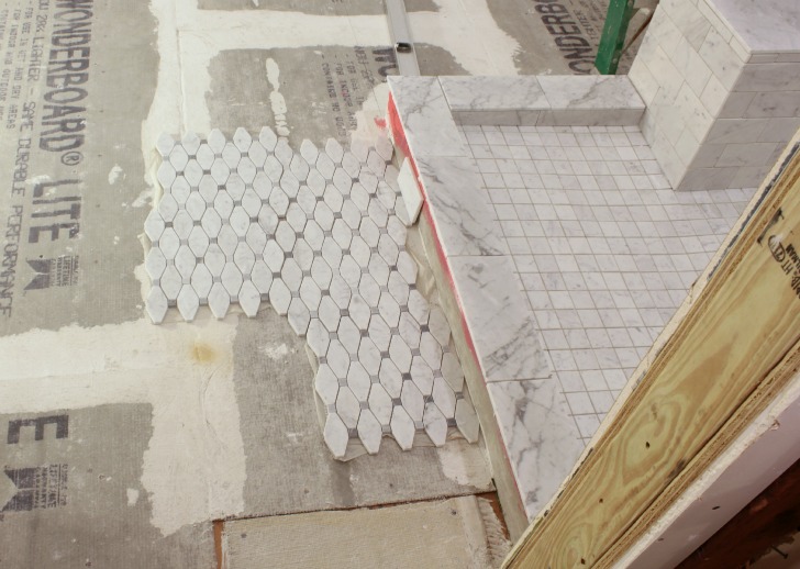 laying irregular tile