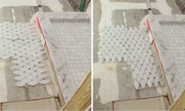 laying irregular tile