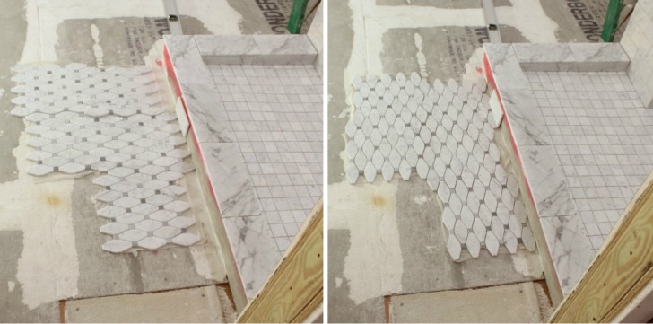 laying irregular tile