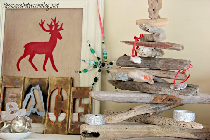 sea glass and driftwood christmas craft - the space between