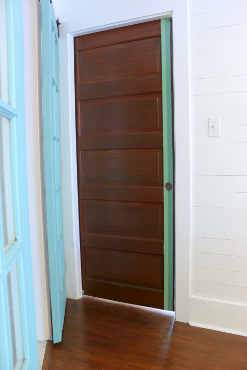 finished diy pocket door