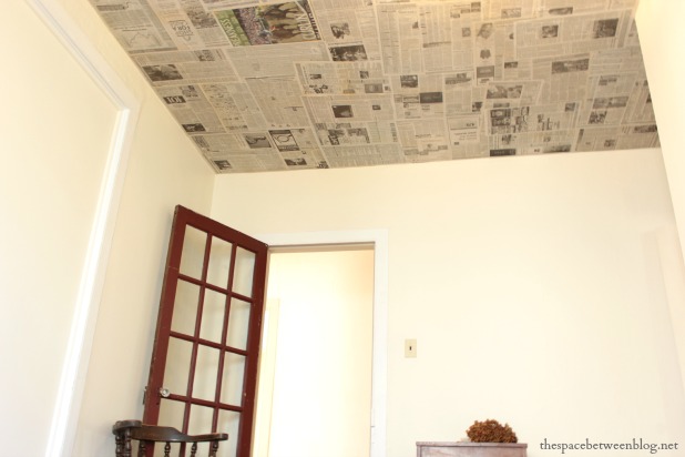 newspaper as a creative wall covering