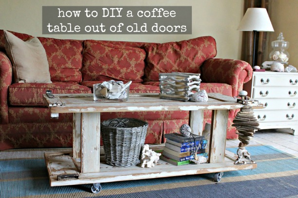 old door upcycle - how to make a coffee table out of old doors