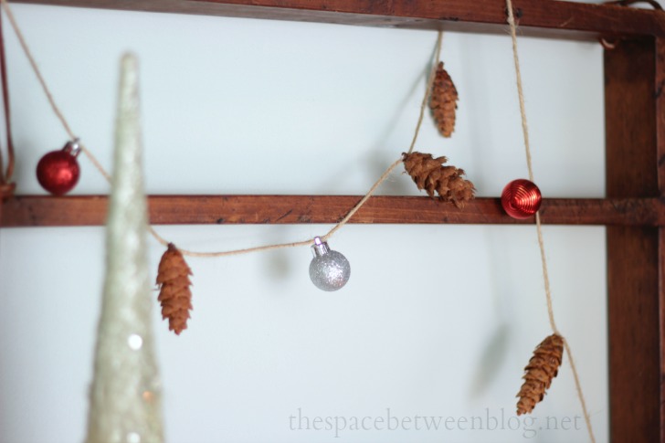 pine cone and mini ornament garland