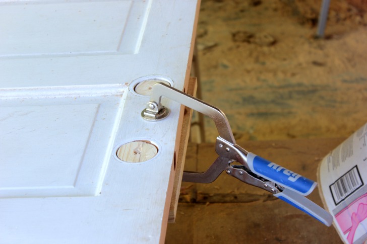 prepping an old door to become a pocket door