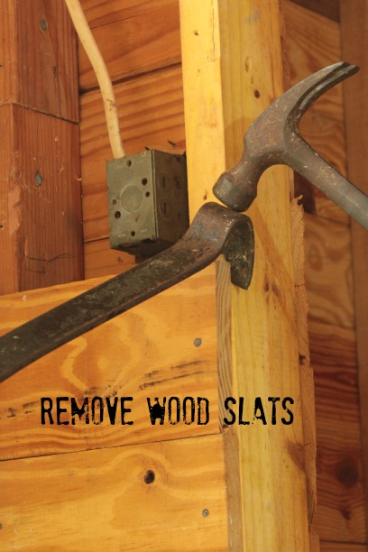 remove wood slats with a pry bar