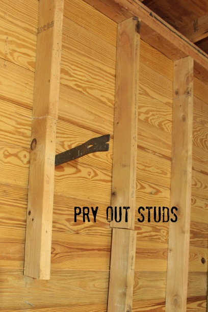 remove studs and other framing boards with a pry bar