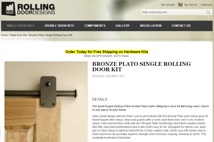 easy to install rolling door hardware