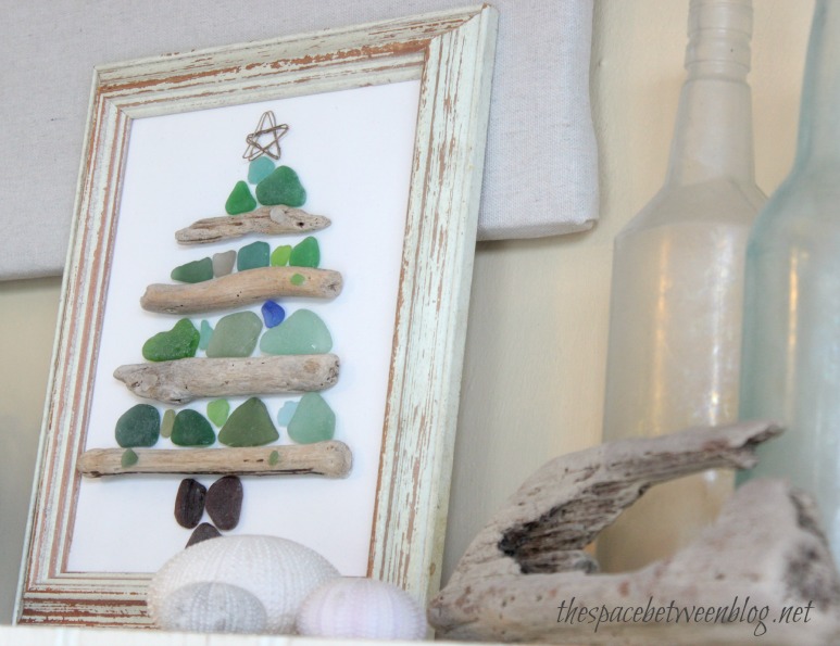 sea glass and driftwood christmas craft - the space between