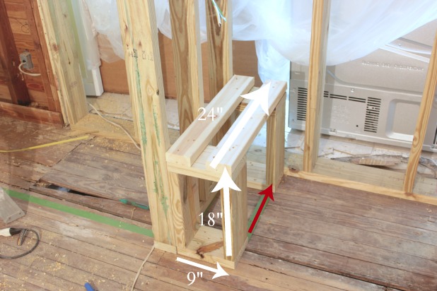 framing a shower bench