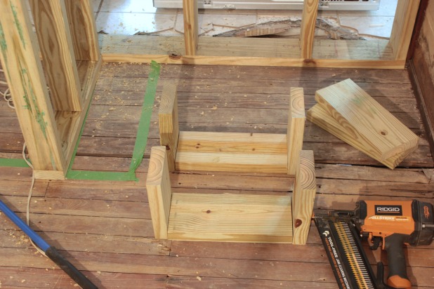 framing a shower bench