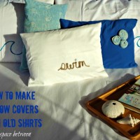 upcycle old shirts {pillow covers}