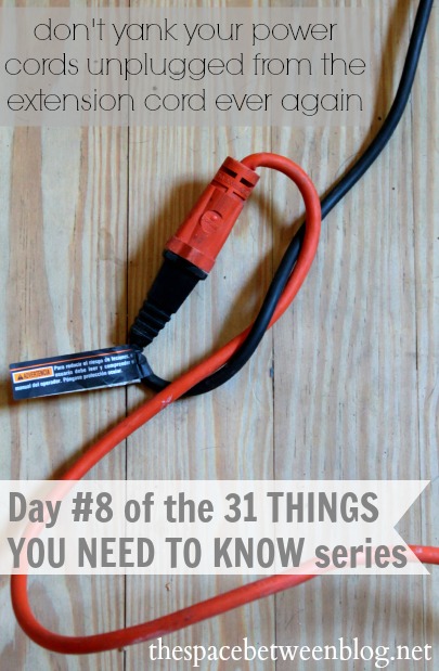 tie knot in cords to prevent them from unplugging