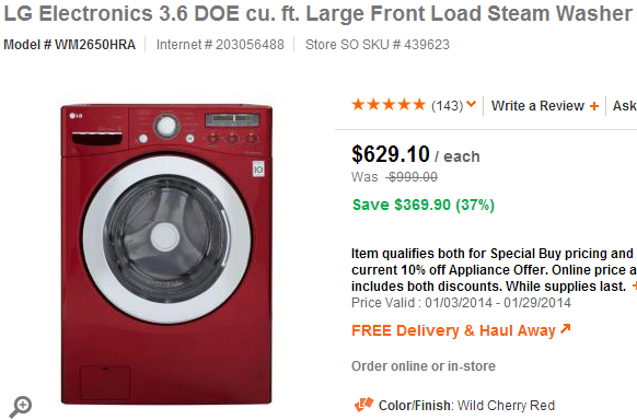 lg steam washer